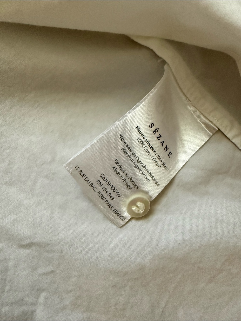 Sezane Cotton Button-Down, Size 36 - Picture 3 of 3